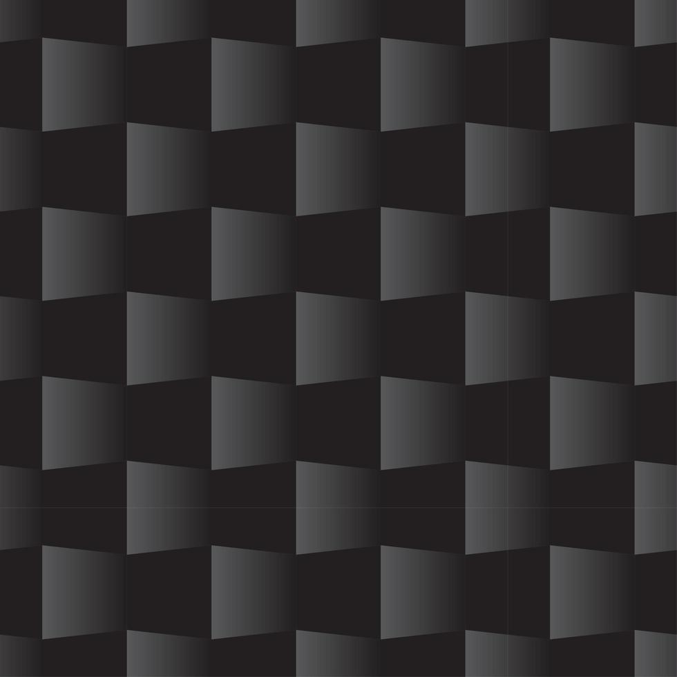 Black 3D Square Seamless Pattern vector