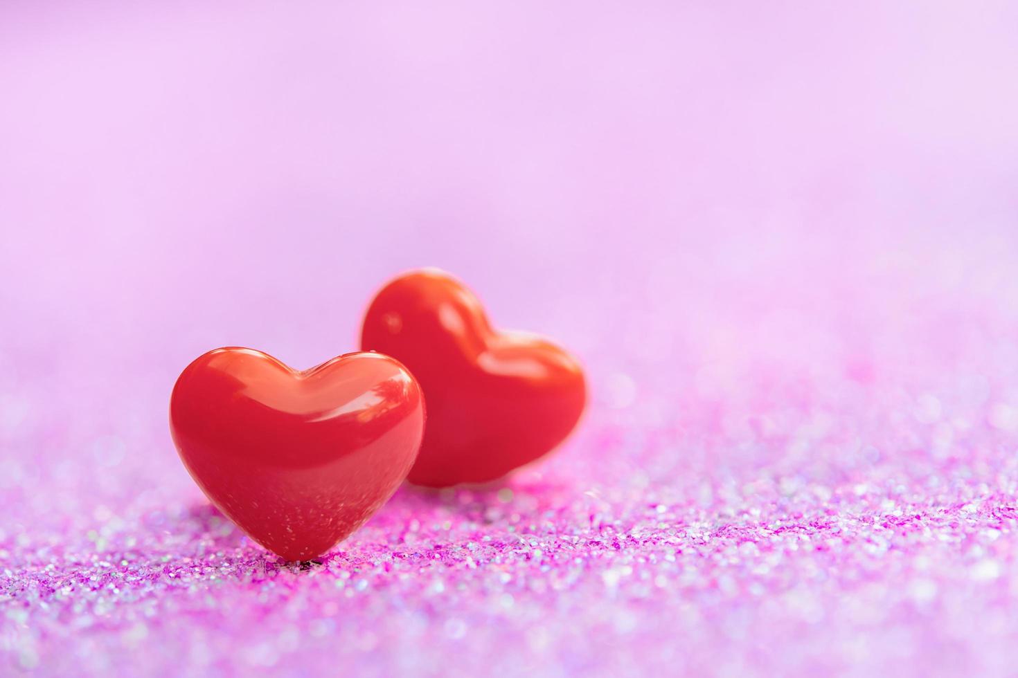 Valentines Day background with Red hearts photo