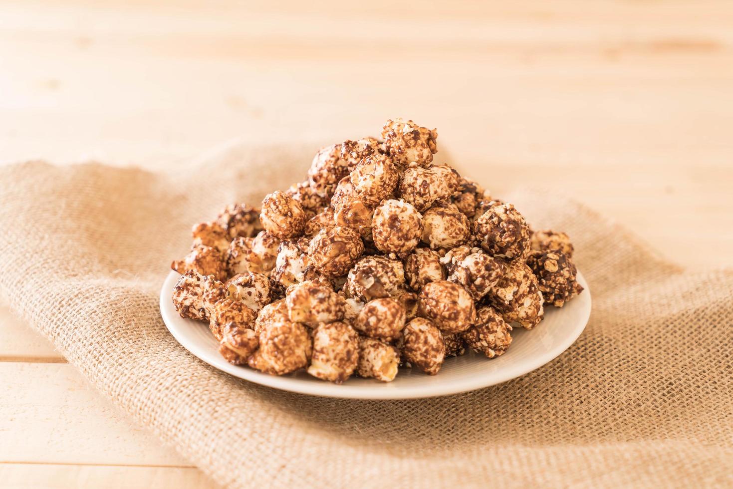 Chocolate covered popcorn photo