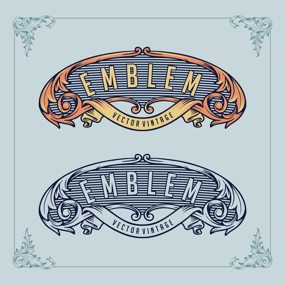 Emblem monogram set vector