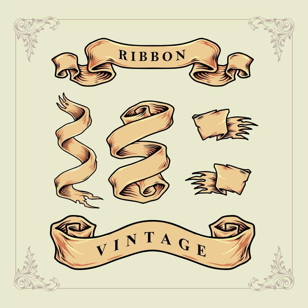 conjunto vintage de cinta vector