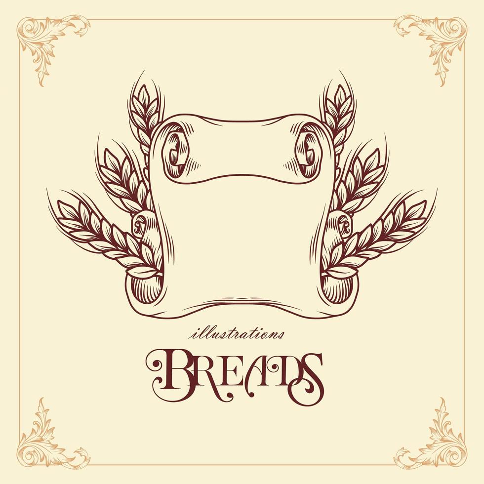 Breads ribbon scroll vector