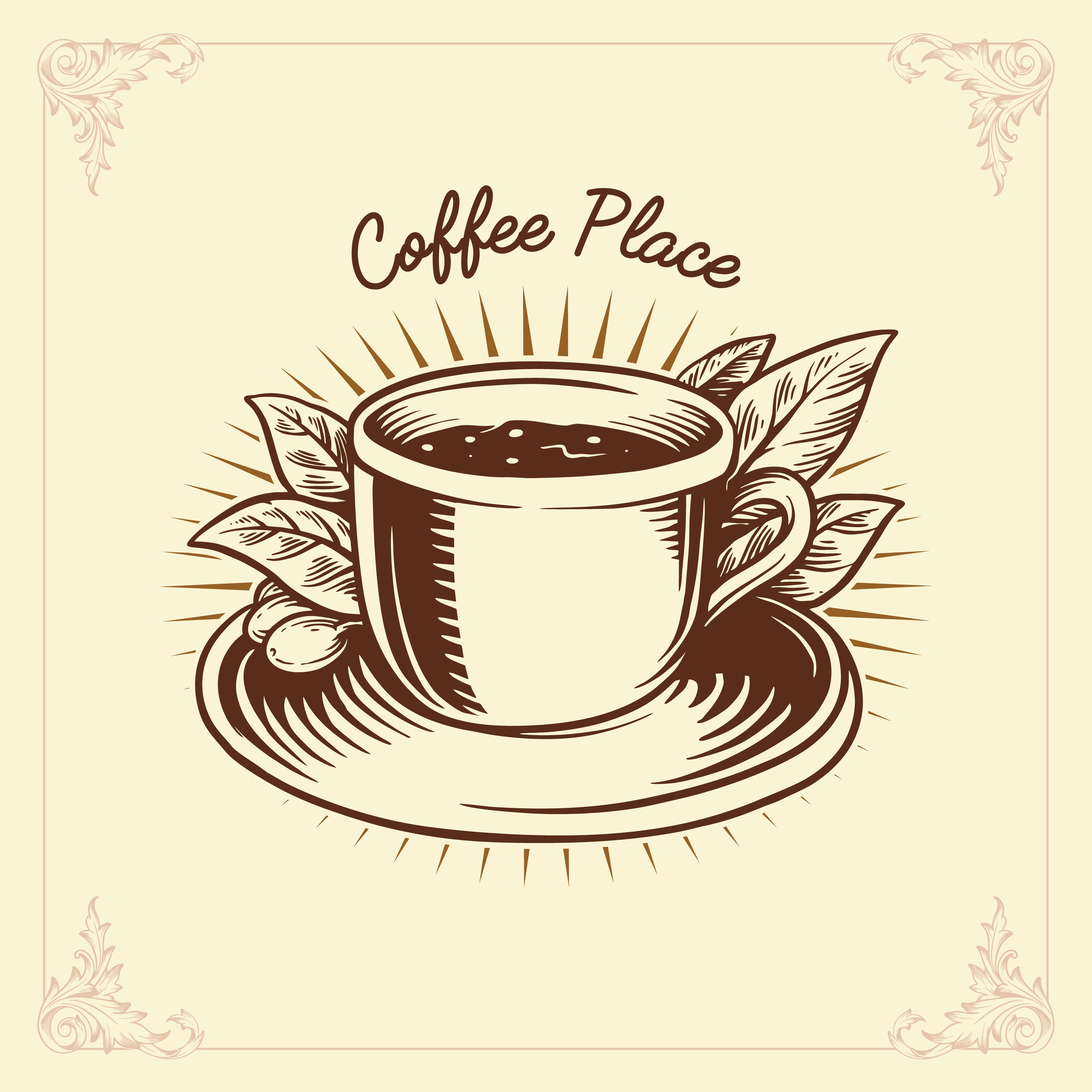  Coffee  Label Drawing  Traditional 1227395 Vector Art  at 