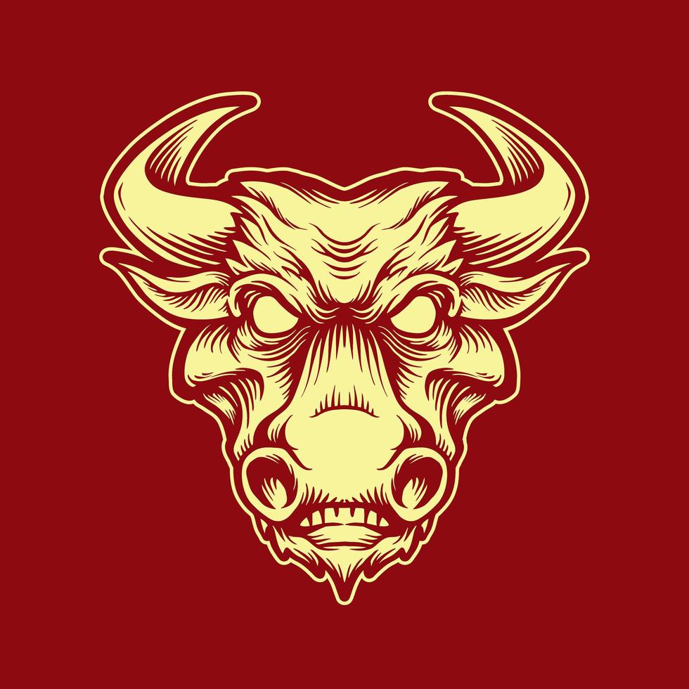 Strong red bull head vector