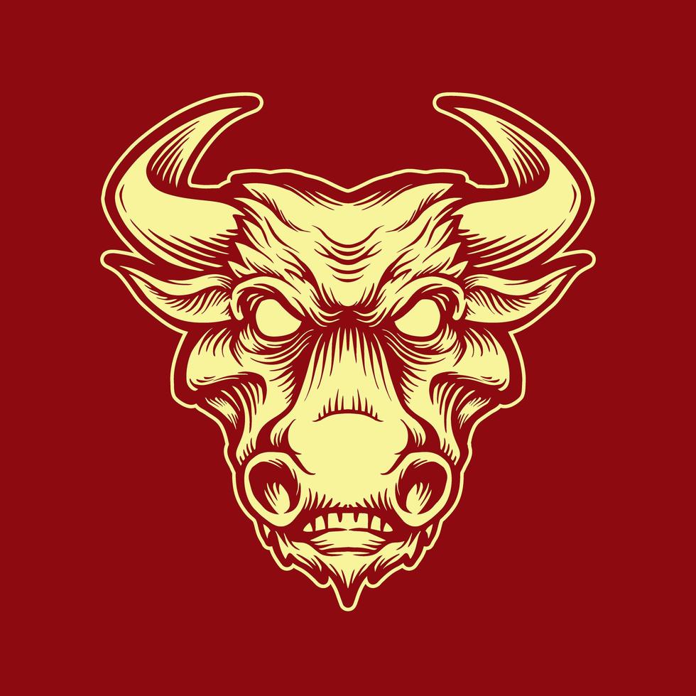 Strong red bull head 1227406 Vector Art at Vecteezy