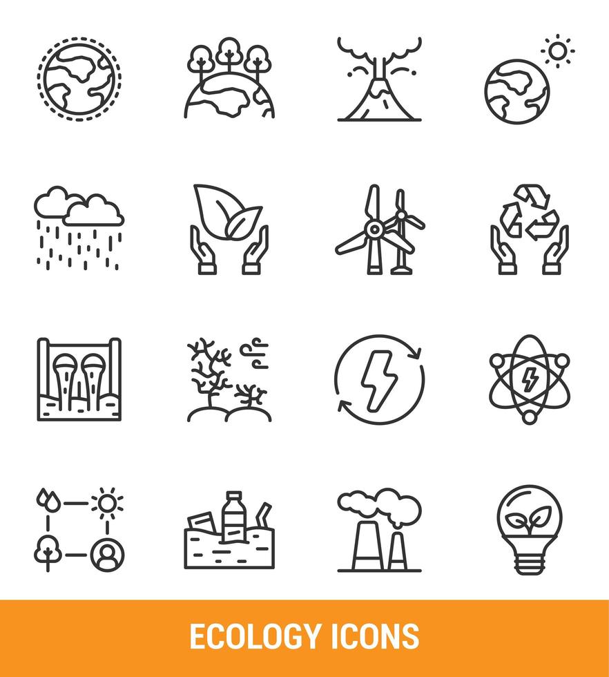 Ecology line icon set  vector