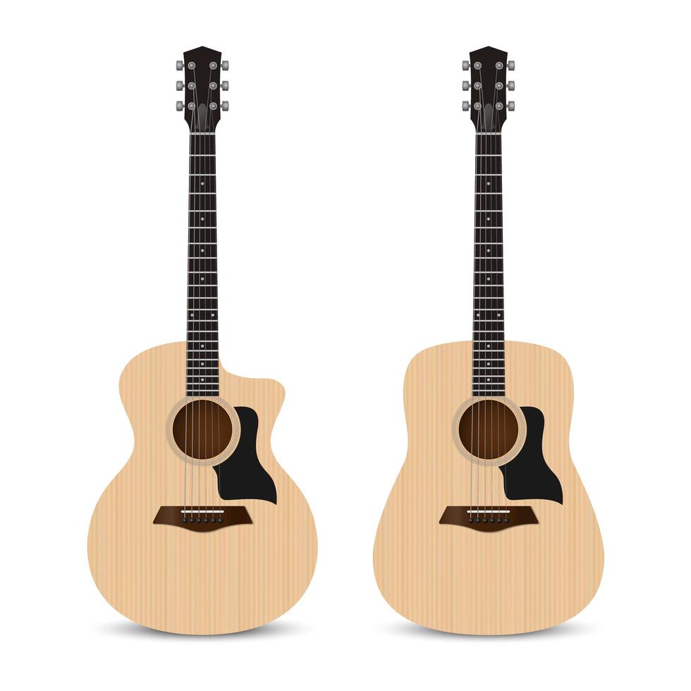 Realistic acoustic guitars  vector