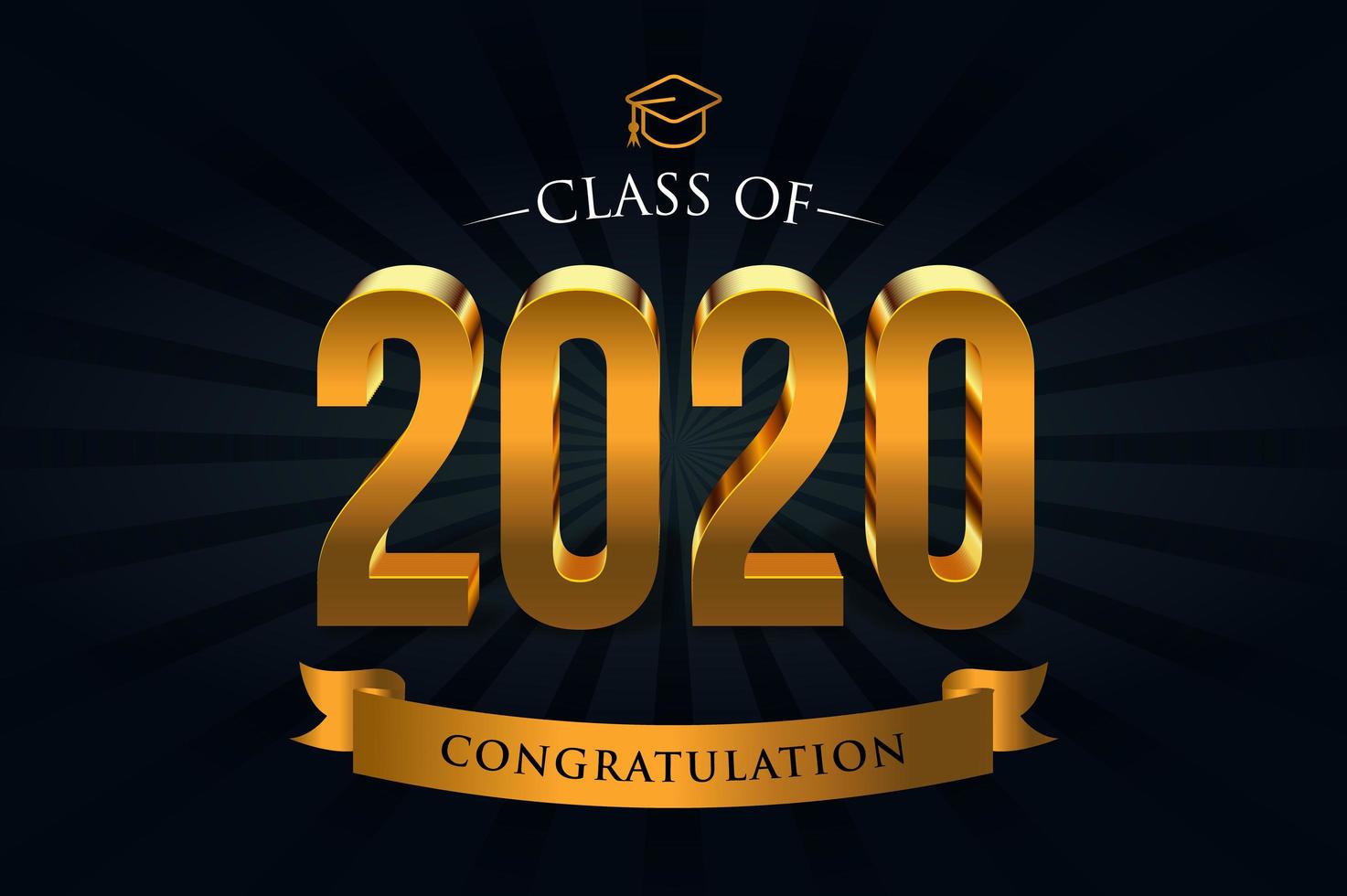 Class of 2020 Gold Lettering vector