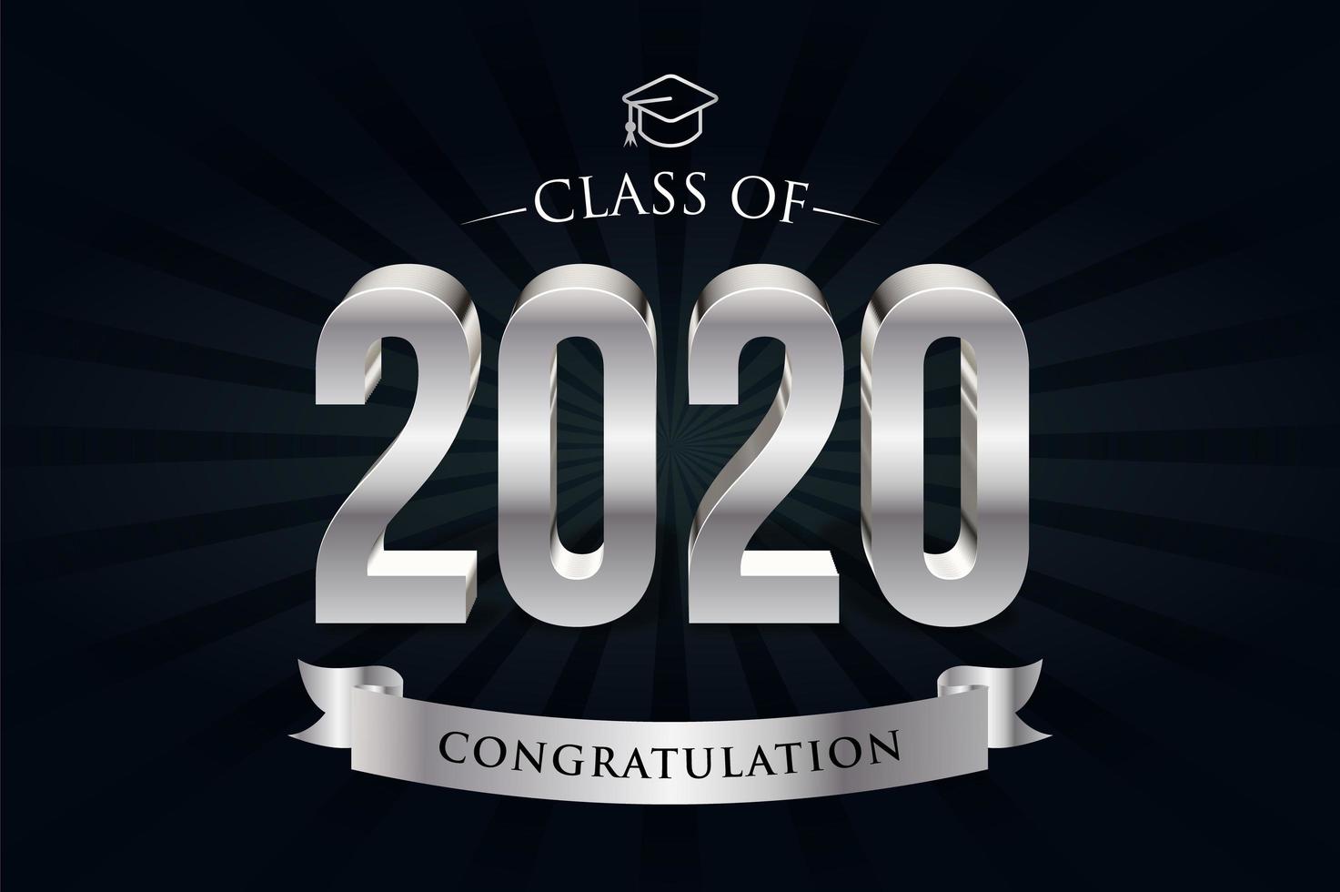 Class of 2020 Silver Lettering vector