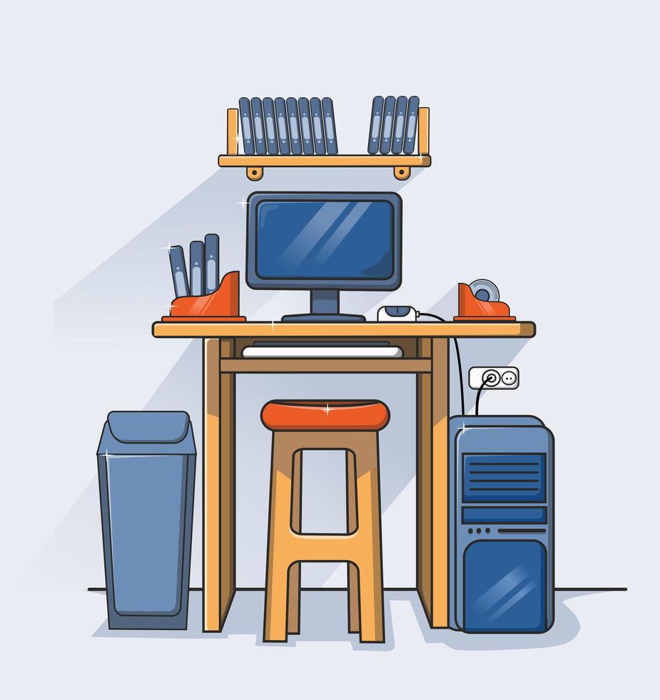 espacio de trabajo de diseño plano vector