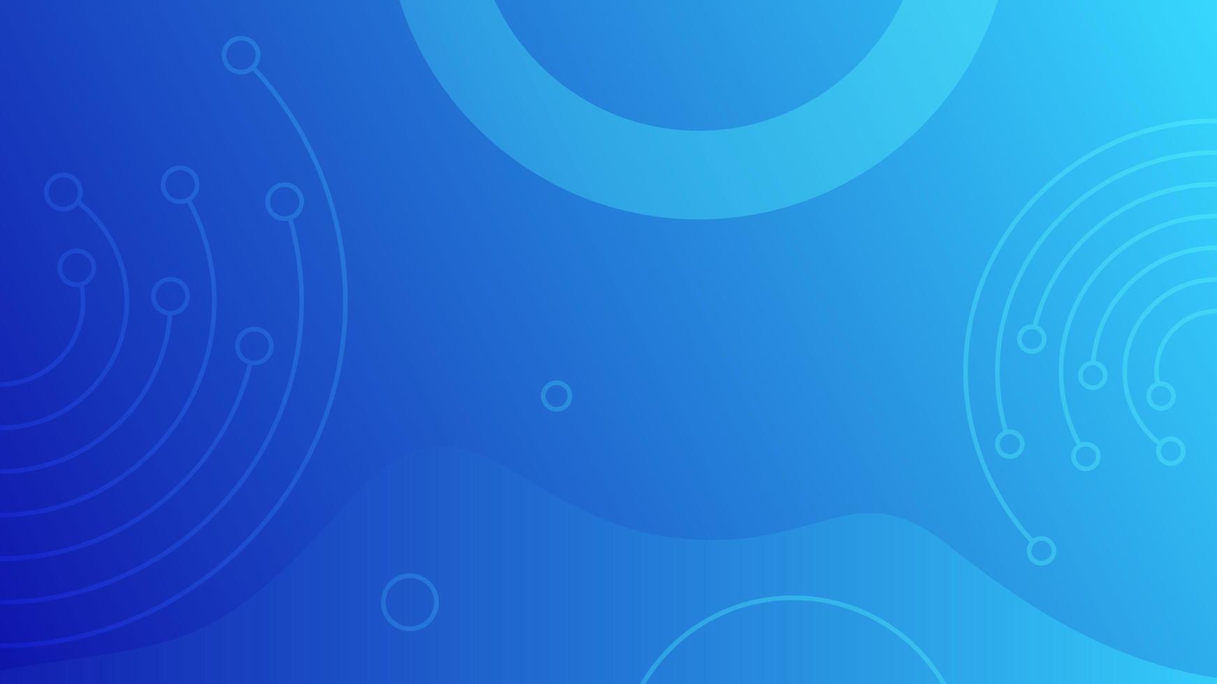 Geometric design with circles on blue gradient vector