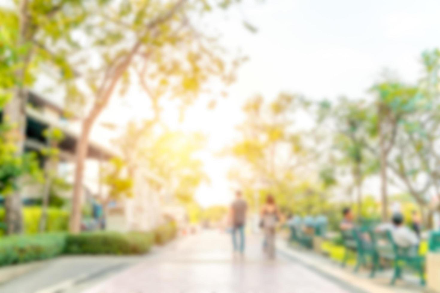 Abstract blurred image of people relaxing in the park photo