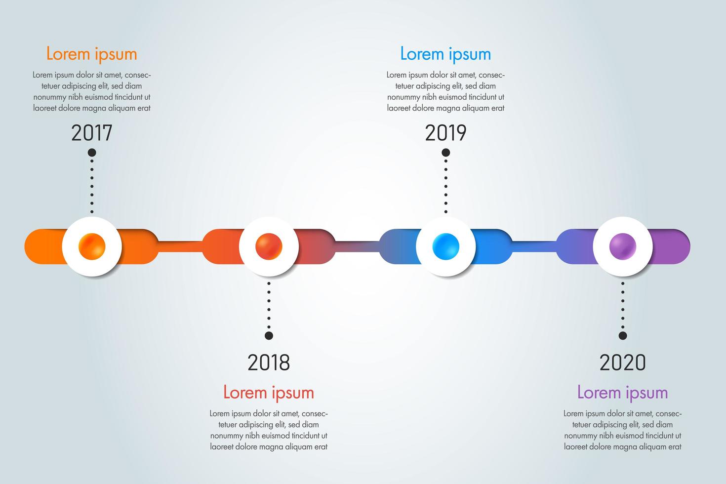 Colorful timeline infographic template vector