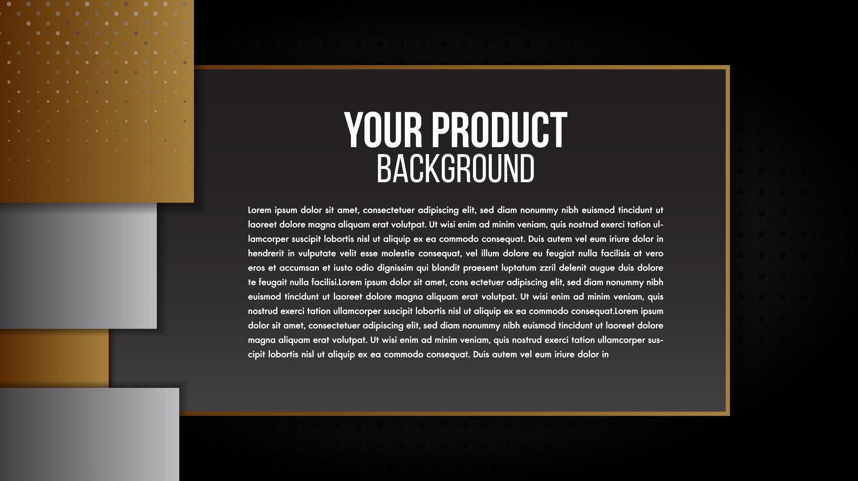 Luxury square layers over golden frame with copyspace vector