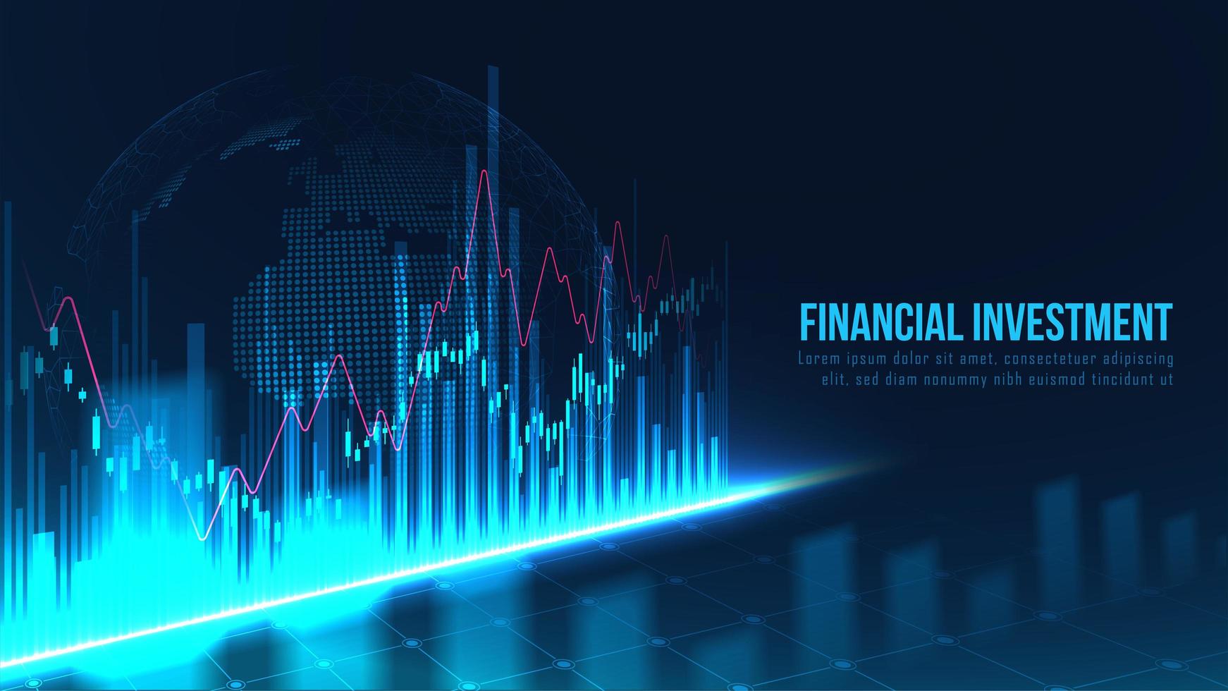 concepto gráfico de inversión financiera global vector