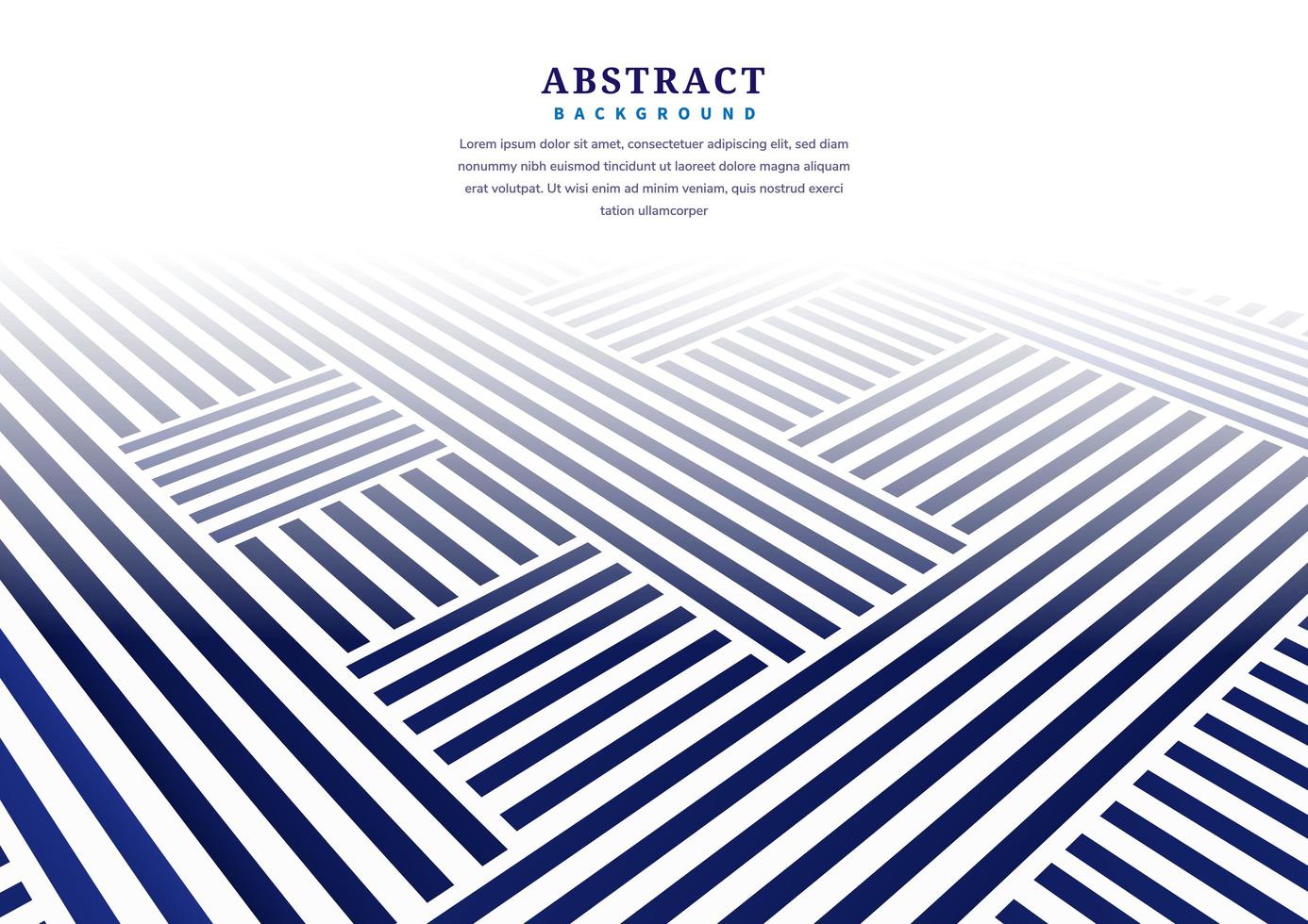 Abstract blue perspective line pattern on white vector