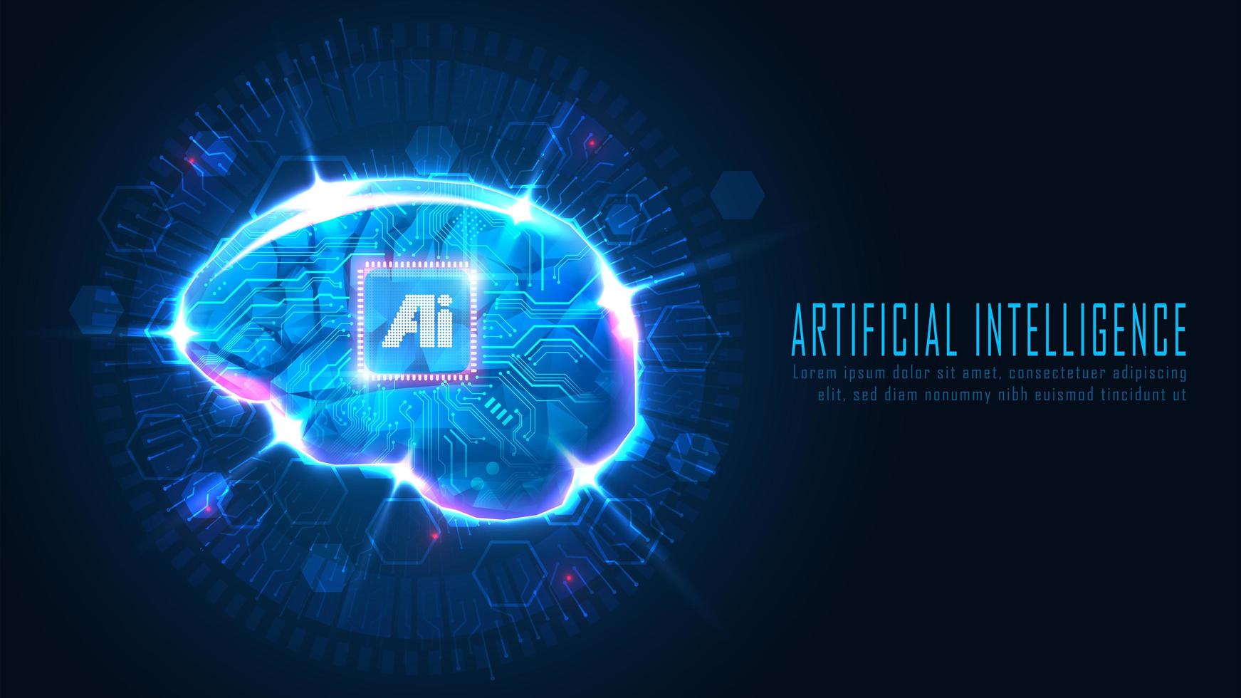 concepto futurista del cerebro ai vector