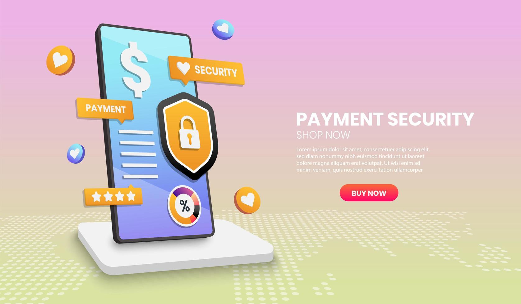 Payment security concept vector