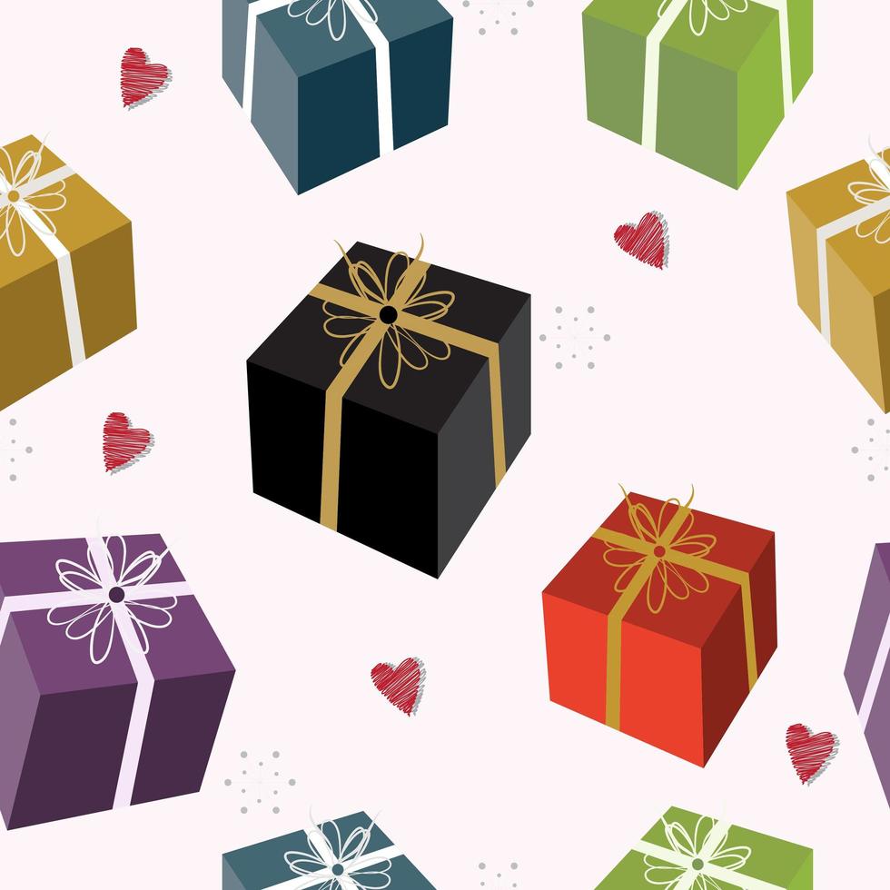 Gift boxes seamless pattern vector