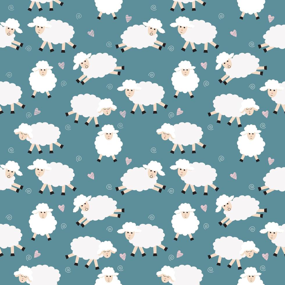 Download Funny sheep cartoon seamless pattern 1228279 Vector Art at ...