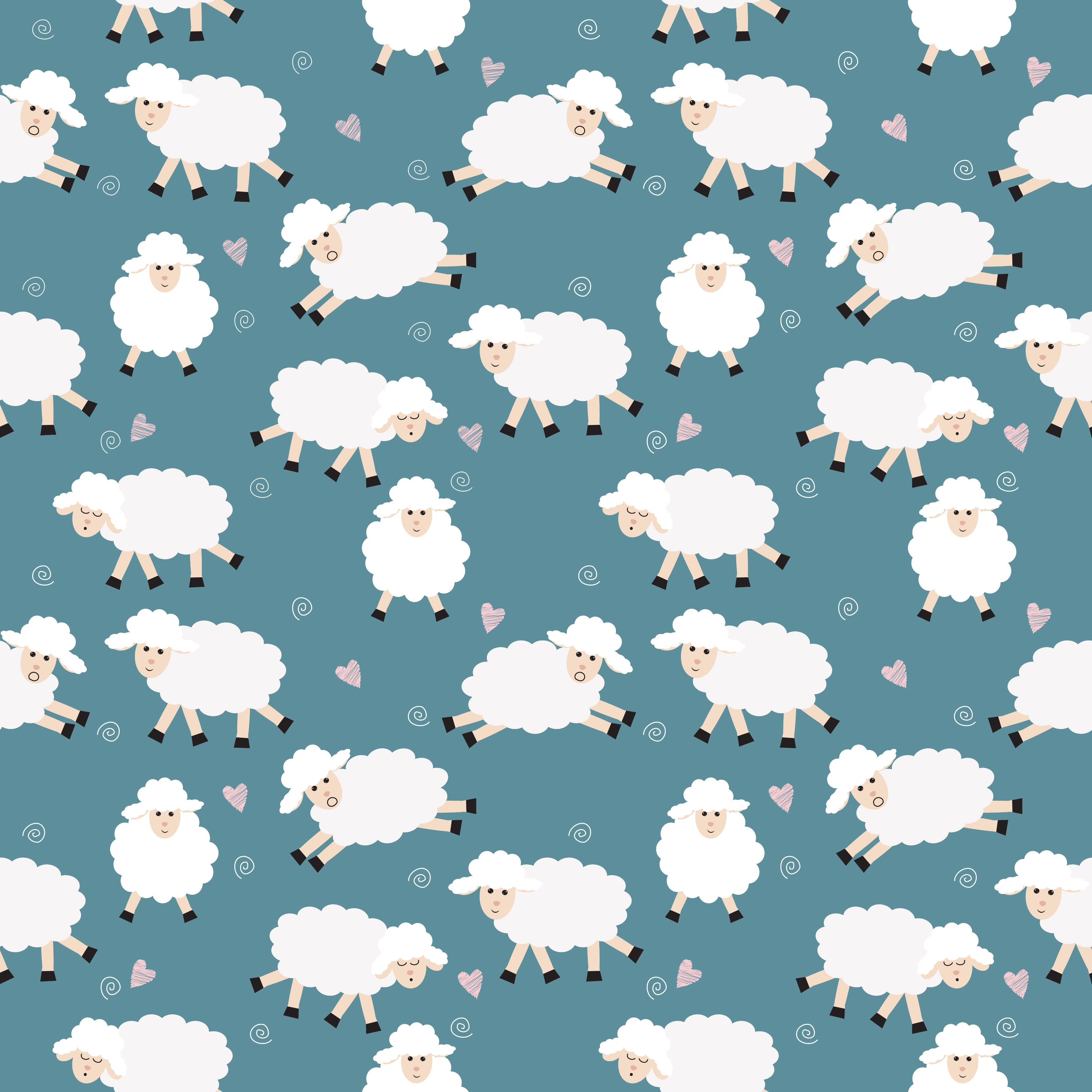 Download Funny sheep cartoon seamless pattern 1228279 Vector Art at ...