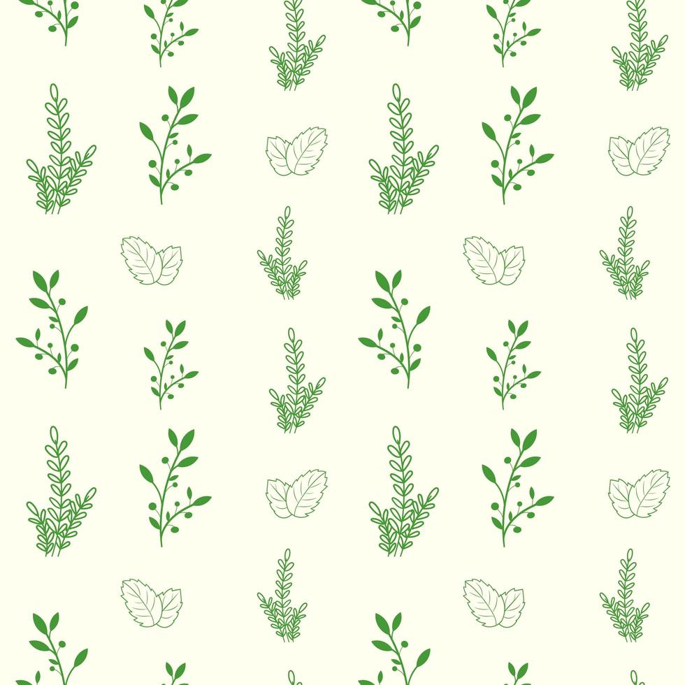 Botanical leaf and flower seamless pattern vector