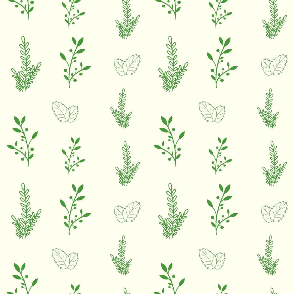 Botanical leaf and flower seamless pattern vector