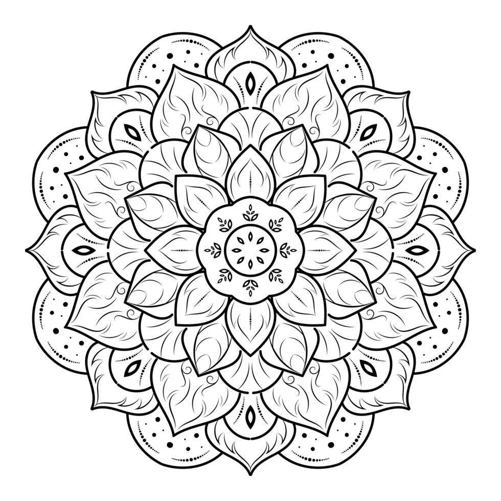 Layered blossom floral mandala vector
