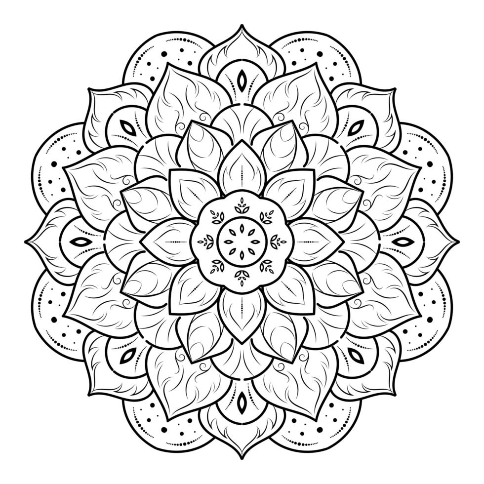 mandala floral de flor en capas vector