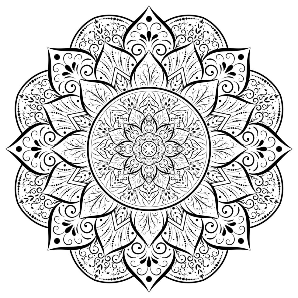 Ornament rounded flower mandala vector