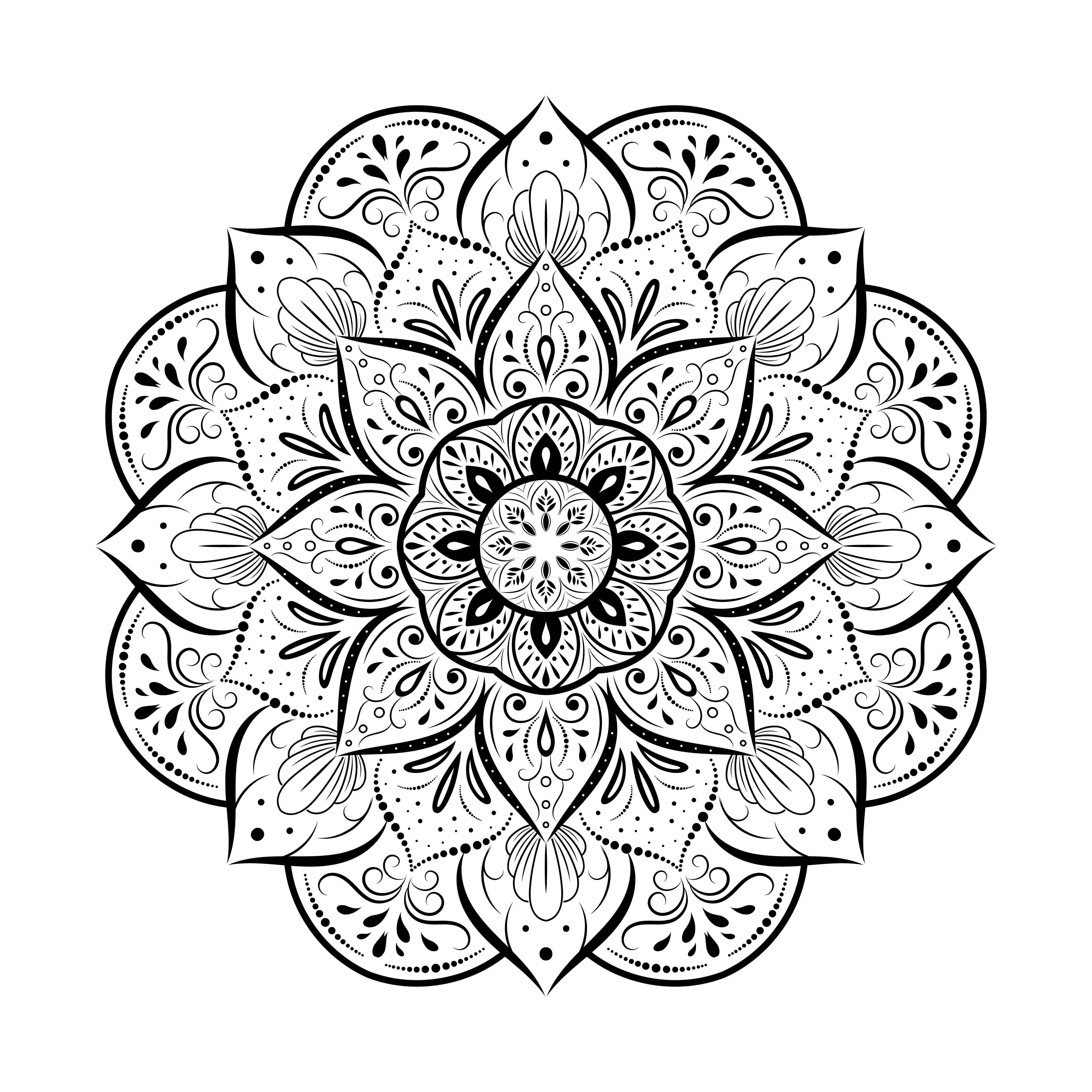 Download Vintage decorative floral mandala - Download Free Vectors ...