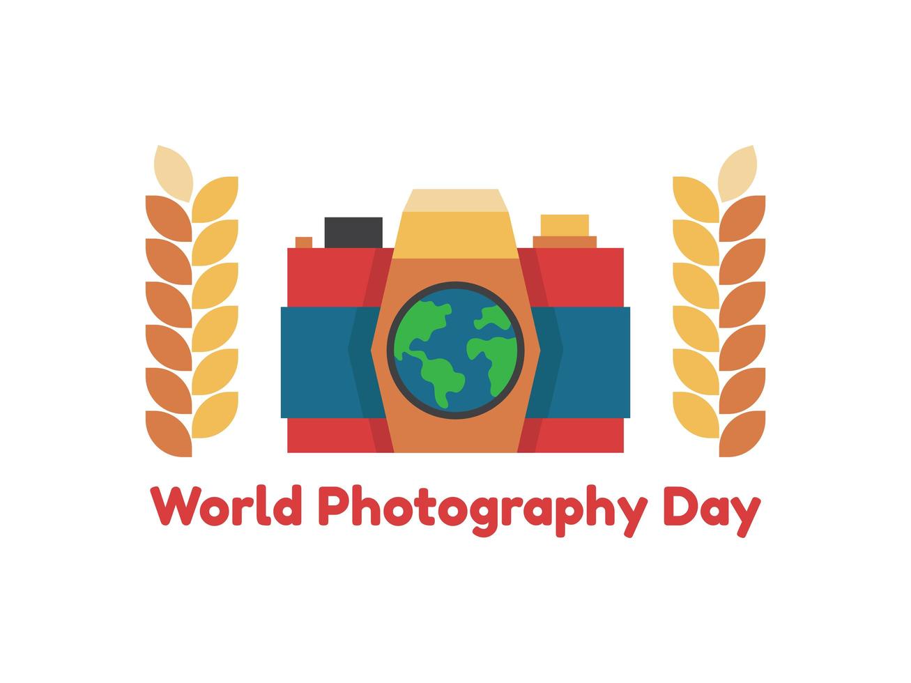 Camera with world map  vector