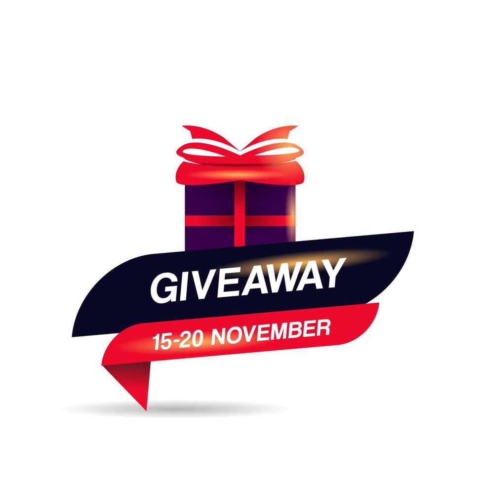 Giveaway emblem with gift box