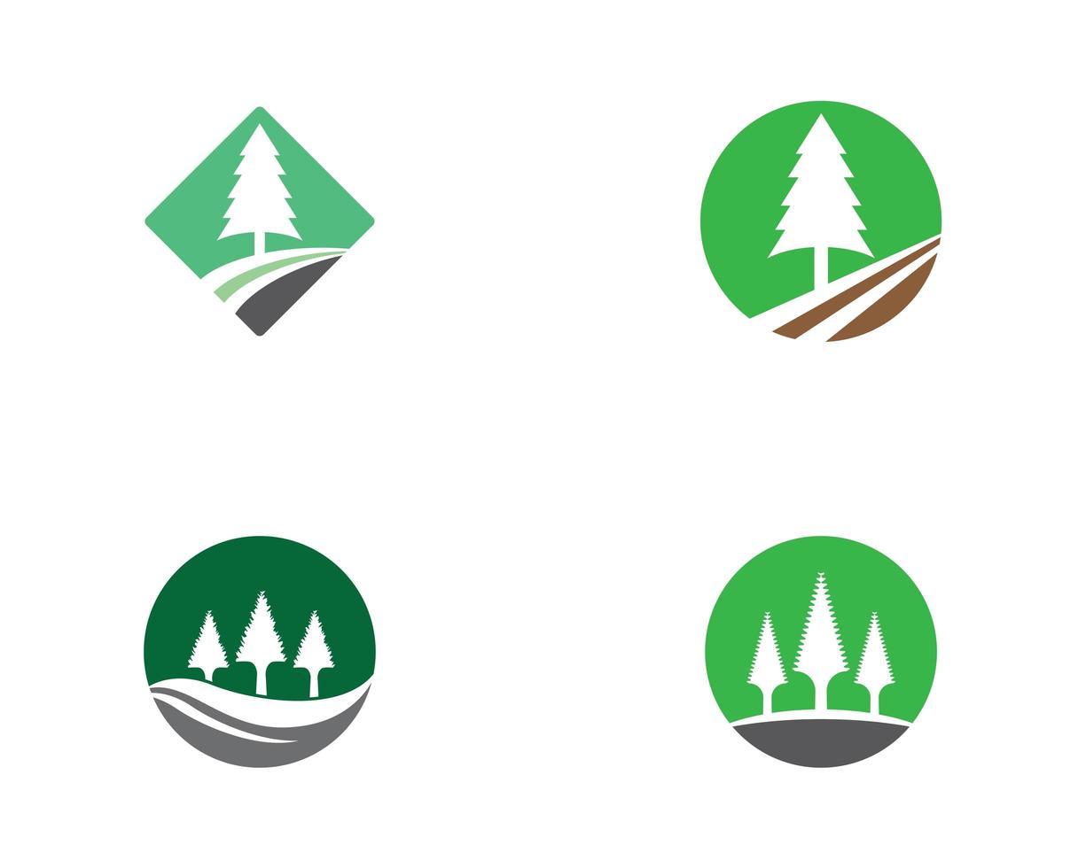 conjunto de iconos de pino vector