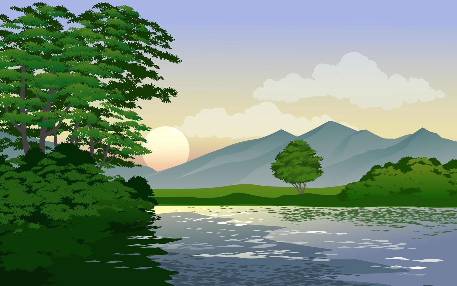 River in the Forest 1228535 Vector Art at Vecteezy