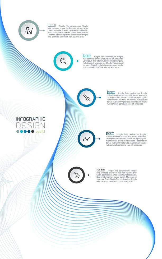 Modern blending line and circle icon infographic vector