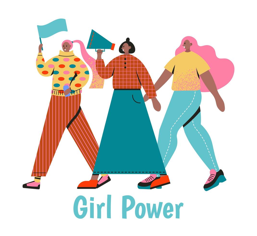 Girl power concept vector