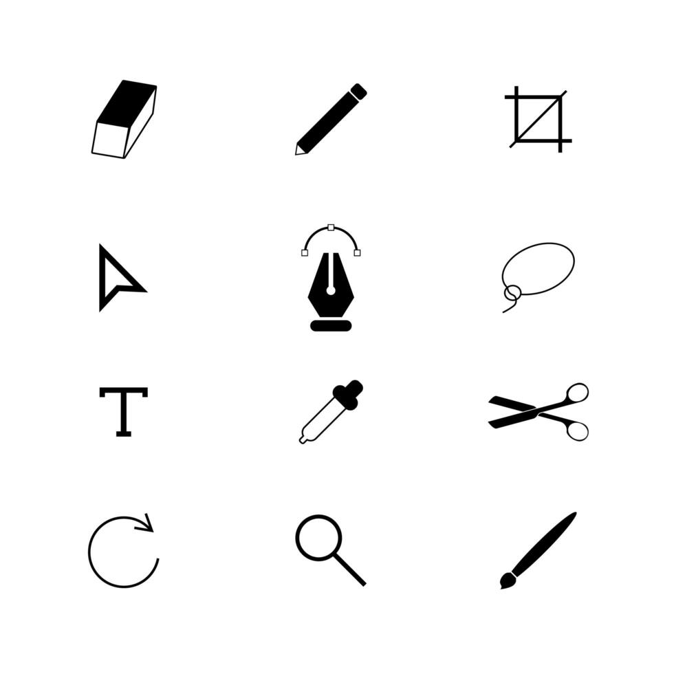 Designer tools icon set vector