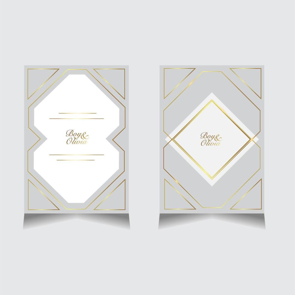 conjunto de invitación de boda minimalista y moderno blanco vector