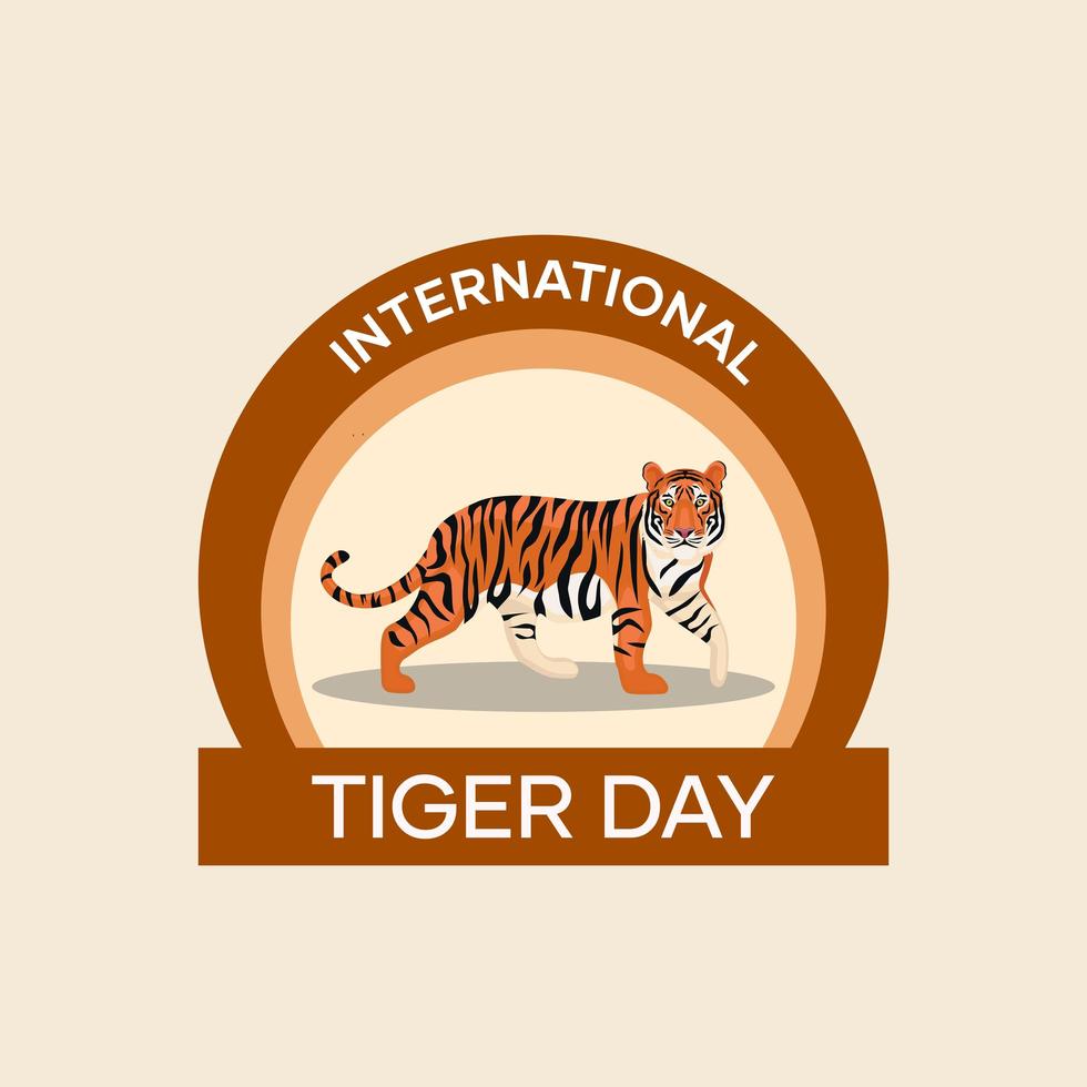 International Tiger Day Badge vector