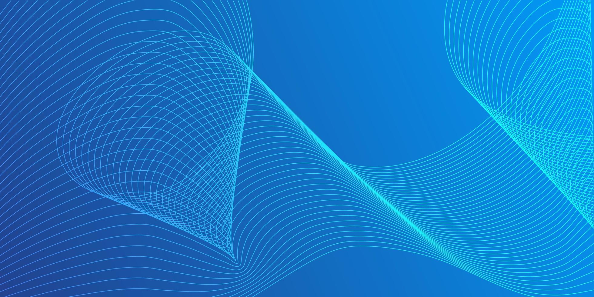 Blue gradient with dynamic blended line design vector