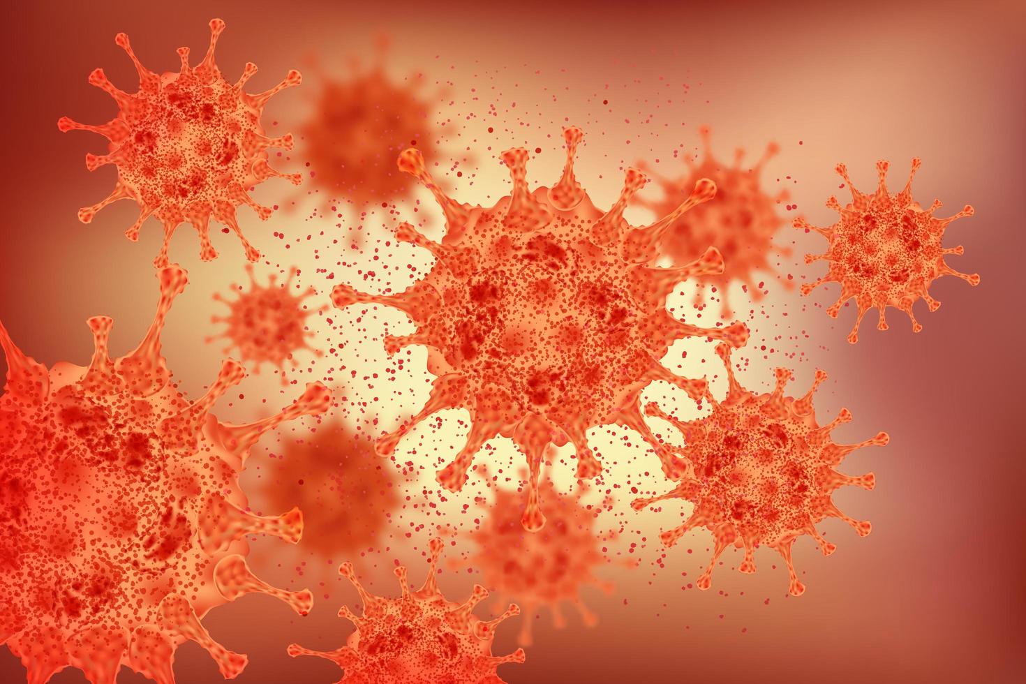 Coronavirus in blood stream design vector