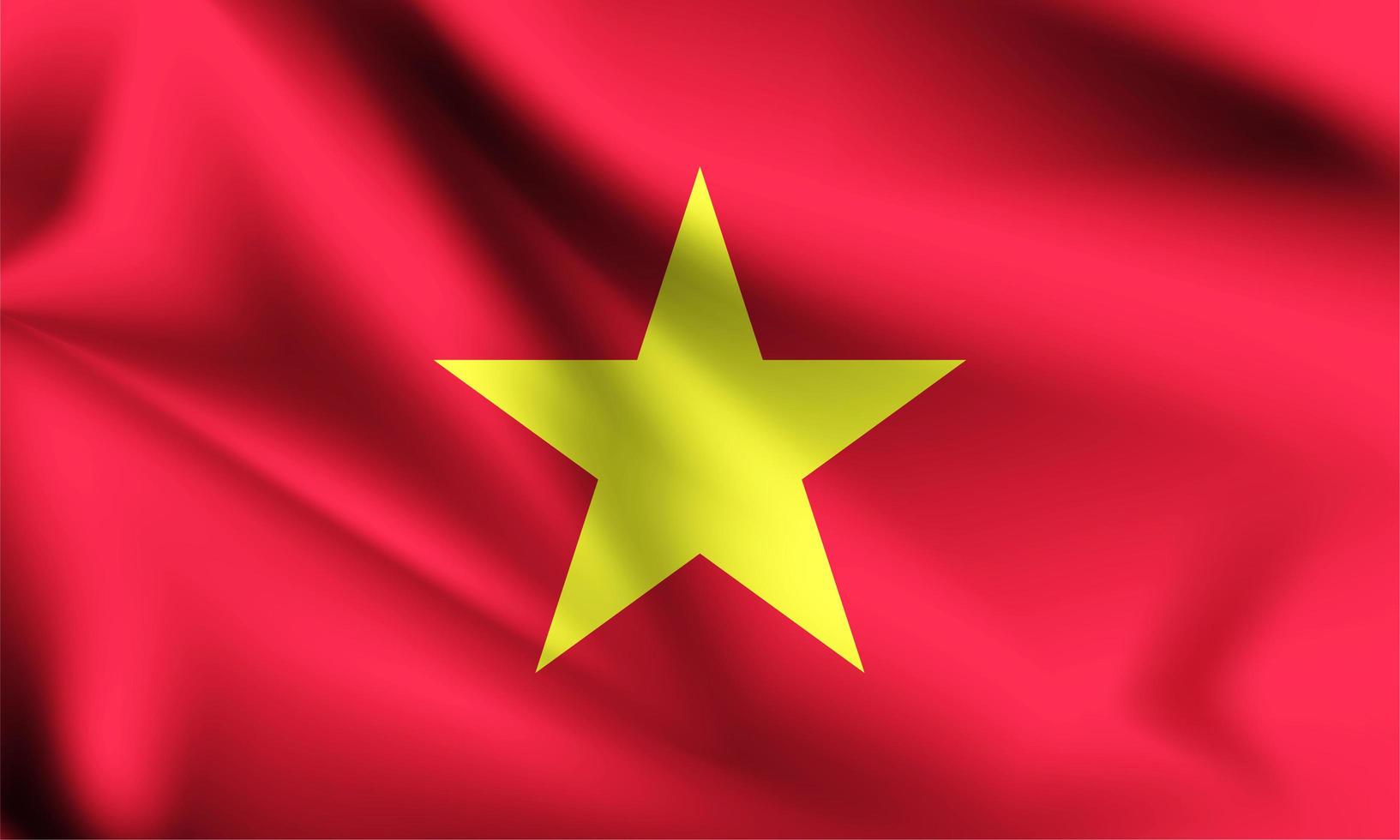 Vietnam 3D flag with folds  vector