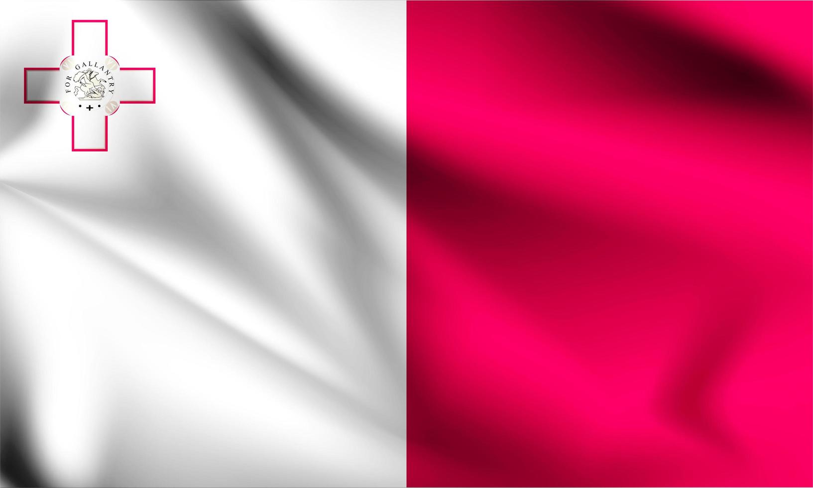 Malta 3d flag  vector