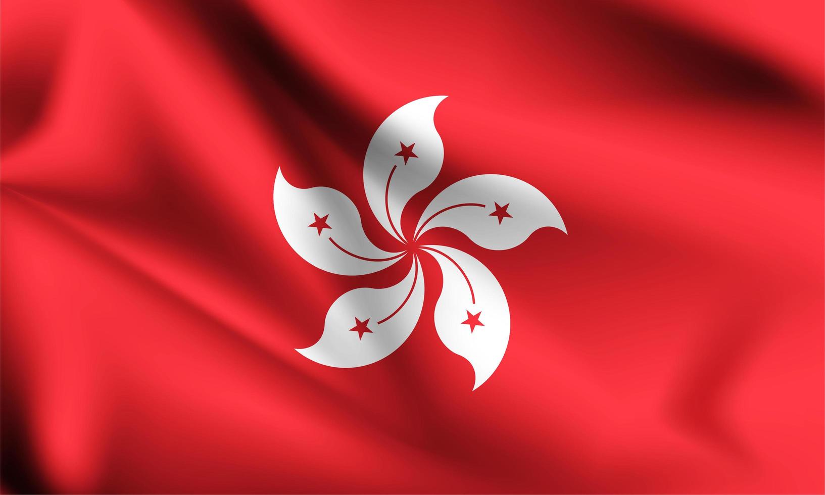 Hong kong 3D flag vector