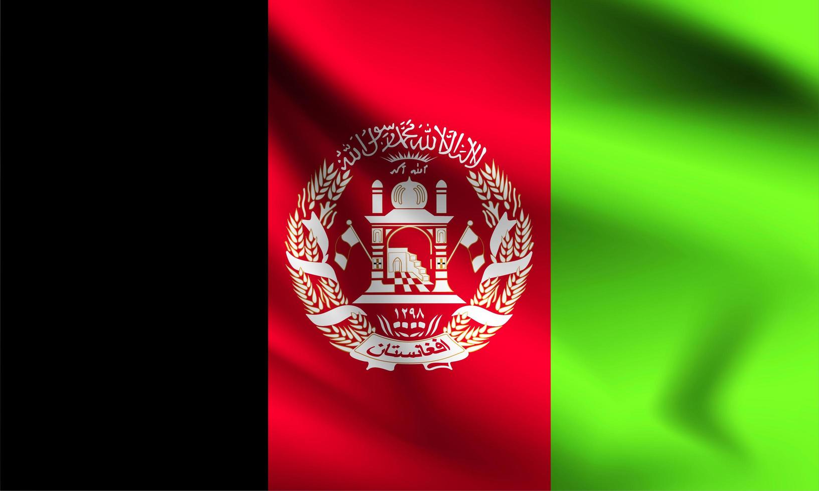 Afghanistan 3d flag  vector