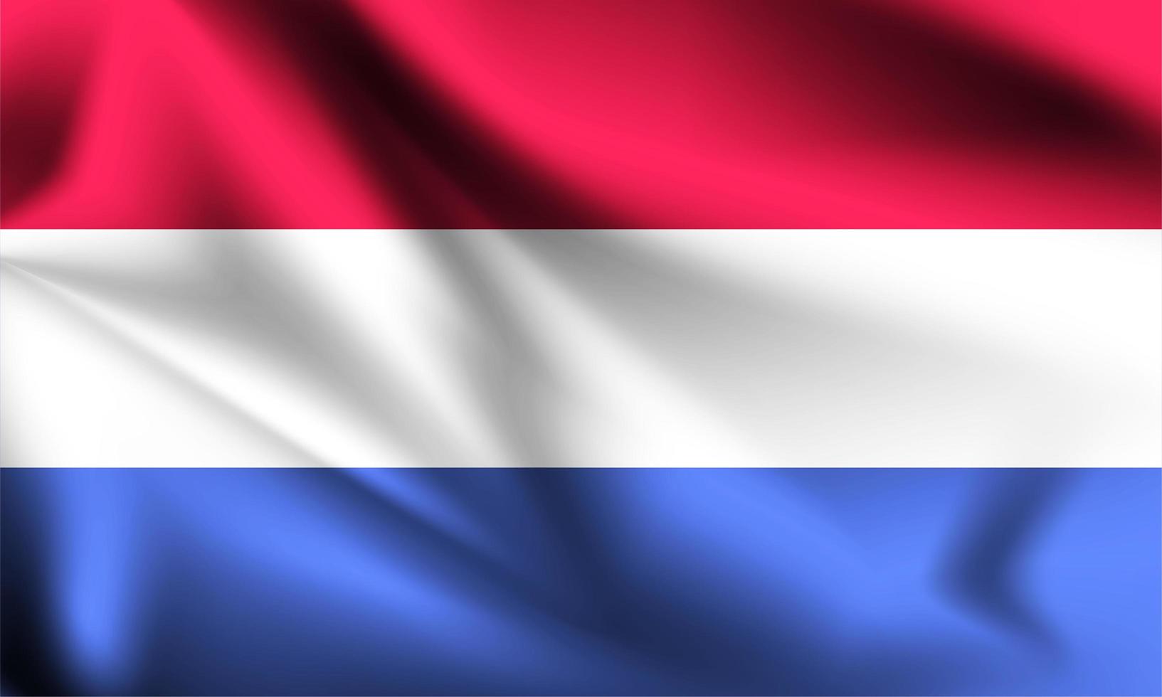 Netherlands 3d flag  vector