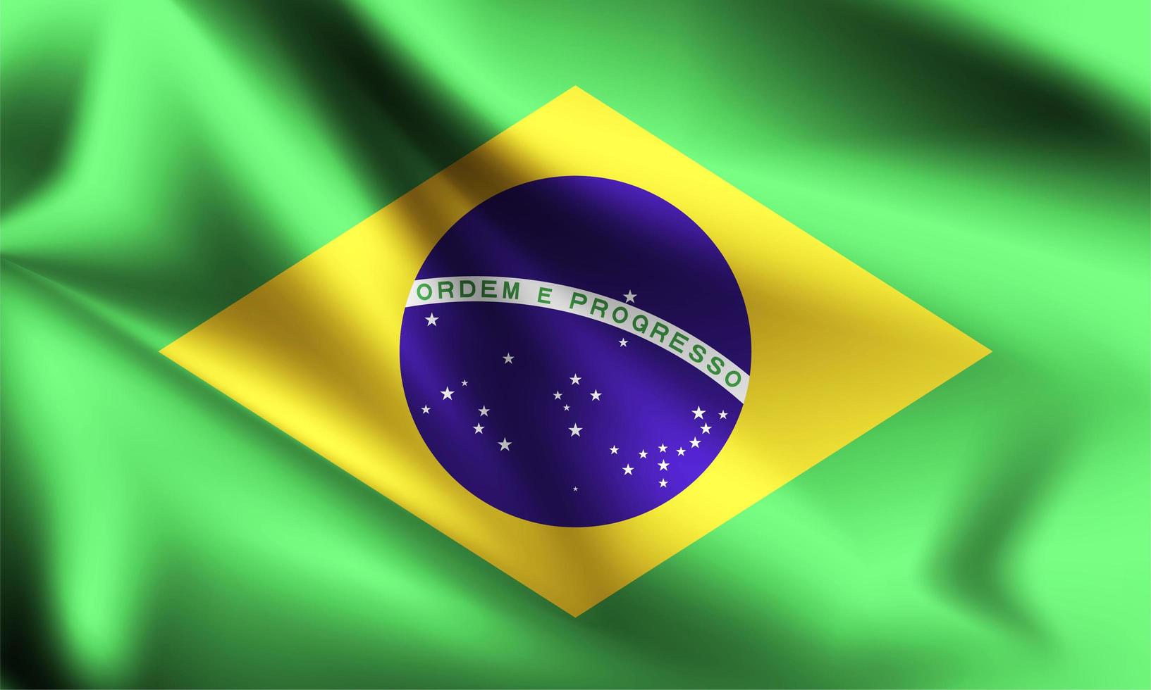 Brazil 3d flag  vector