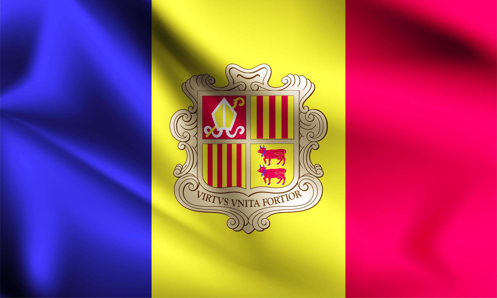 Andorra 3d flag  vector