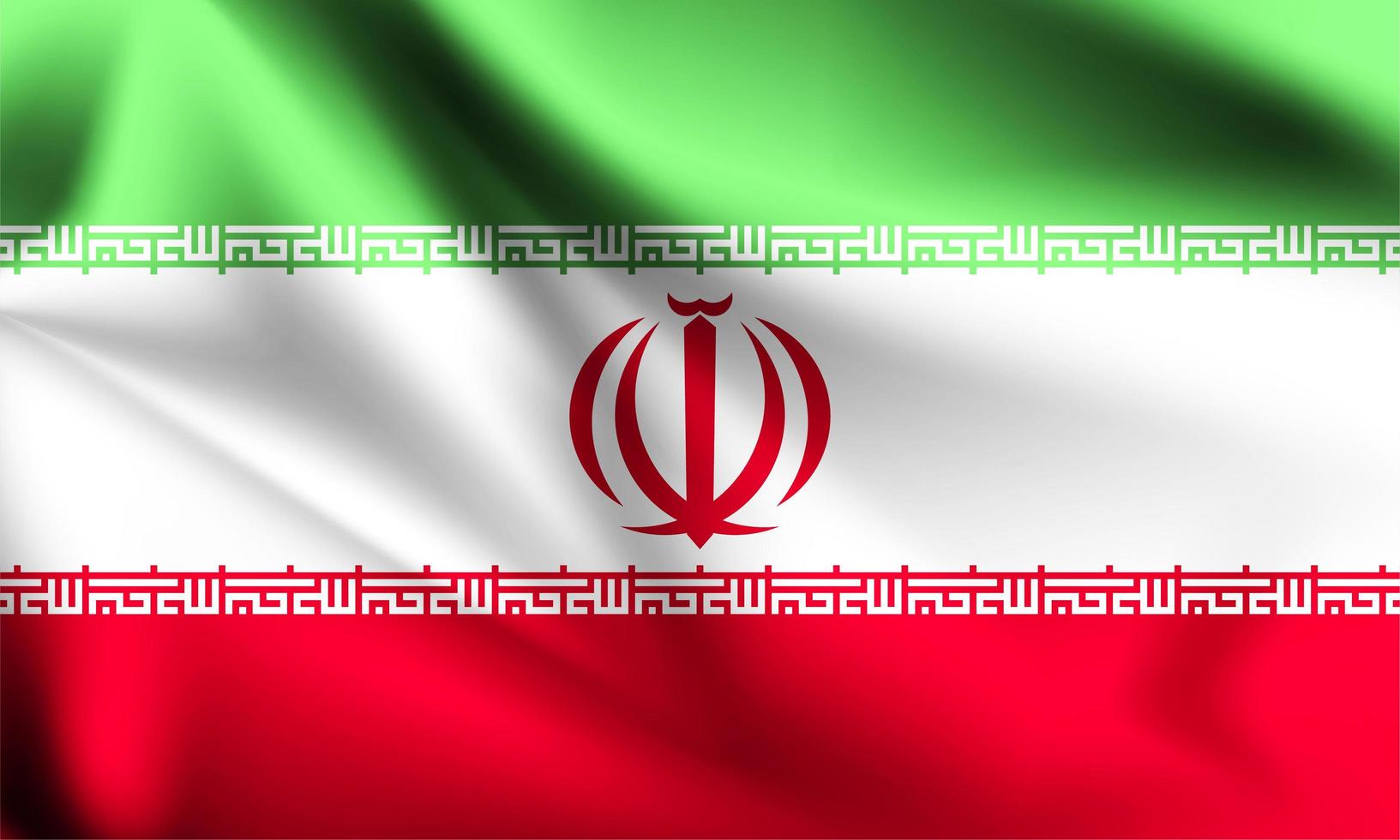 bandera 3d de irán vector